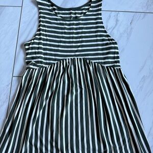 Striped Green and White Maternity Top